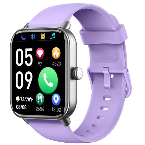 Smartwatch Damen mit Telefon Herzfrequenz Bluetooth-Uhren Damen digital Watch Fitness Tracker mit ekg Schlafmonitor Pulsmesser- Sportuhr Wasserdicht mit Schrittzähler-Armbanduhr für iOS Android(Lila) von Quican