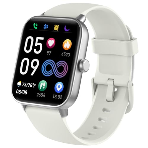 Smartwatch Damen mit Telefon-Uhren Damen digital Watch Fitness Tracker mit ekg Herzfrequenz Bluetooth Schlafmonitor Pulsmesser- Sportuhr Wasserdicht mit Schrittzähler-Armbanduhr für iOS Android(Weiß) von Quican