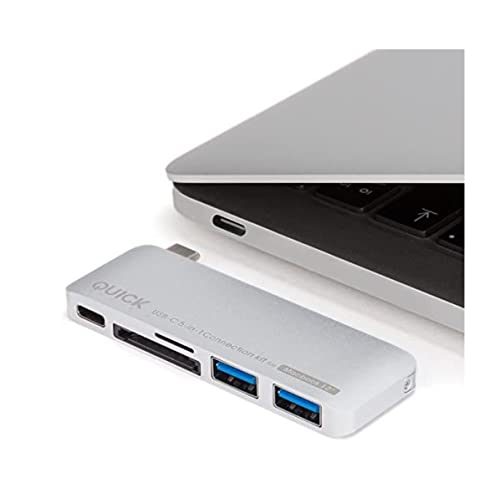 Quick Media QMTC51 USB 3.0 (3.1 Gen 1) Type-С Weiß Schnittstellenhub - Schnittstellenhubs (USB 3.0 (3.1 Gen 1) Type-A, USB 3.0 (3.1 Gen 1) Type-С, USB 3.0 (3.1 Gen 1) Type-С, Weiß) von Quick Media
