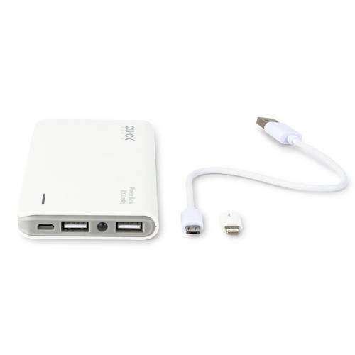 Quick Media QUICKMEDIA/Ladegerät/Power Bank 8000 mAh Polymer + Ladegerät/QMPWC von Quick Media