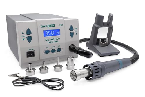 QUICK 861DW Profi Heißluft Lötstation Set digital regelbar - 1000 Watt/Temperaturbereich 100-500 °C - Heißluft 120L/Min - SMD Reworkstation - Kalibrierfunktion - Standby - Auto-Kühlsystem QUICK 861DW Profi Heißluft Lötstation Set digital regelbar - 1000 Watt/Temperaturbereich 100-500 °C - Heißluft 120L/Min - SMD Reworkstation - Kalibrierfunktion - Standby - Auto-Kühlsystem von Quick