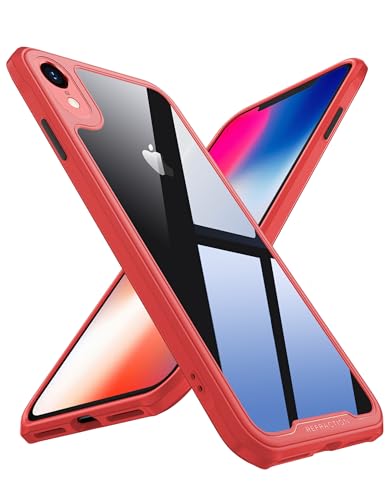 Quikbee Entworfen für iPhone XR Hüllen, rutschfest,kristallklar,vergilbungshemmend,Fallschutz der Militärklasse mit Fallschutz-Airbags an Allen Ecken,klare Hülle für iPhone XR 6,1"(Rot) von Quikbee