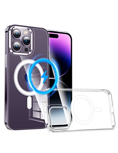 Quikbee Magnetic Clear Case Design für iPhone 14ProMax, kompatibel mit MagSafe, unterstützt kabelloses Laden, ist ultradünn und hat Airbag-Sturzschutz an Allen Vier Ecken für iPhone 14ProMax. von Quikbee