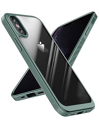 Quikbee entworfen für iPhone X/XS Fall, rutschfest kristallklar, Nicht vergilbend Militär Grade Fallschutz, schlank dünn transparentes Gehäuse für iPhone X/XS 5,8 Zoll (grün) von Quikbee