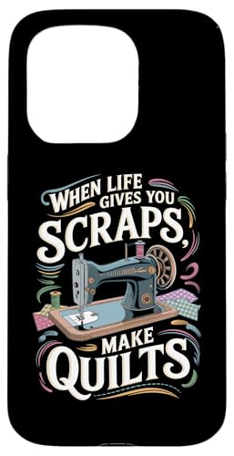 Happy Quilting Motivational Quilting Quote Quilting Hülle für iPhone 15 Pro von Quilting Fun Playful Sewing Quilting Quotes