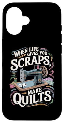 Happy Quilting Motivational Quilting Quote Quilting Hülle für iPhone 16 von Quilting Fun Playful Sewing Quilting Quotes