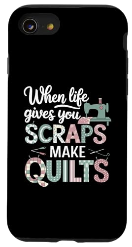 Happy Quilting Motivational Quilting Quote Quilting Hülle für iPhone SE (2020) / 7 / 8 von Quilting Fun Playful Sewing Quilting Quotes