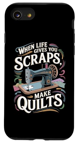 Happy Quilting Motivational Quilting Quote Quilting Hülle für iPhone SE (2020) / 7 / 8 von Quilting Fun Playful Sewing Quilting Quotes