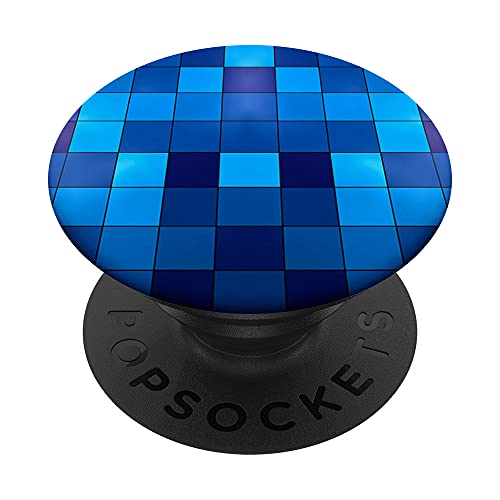 Blaues Pixelate-Mosaik-Muster. PopSockets mit austauschbarem PopGrip von Quinn Cafe