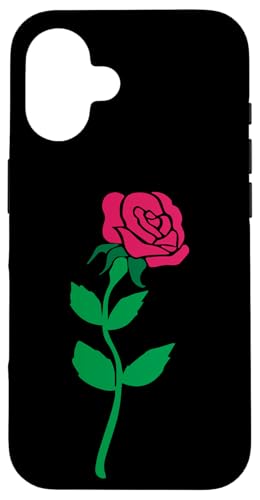Ein Stiel von Rosen Blume Einfach Clipart Hülle für iPhone 16 von Quinn Cafe
