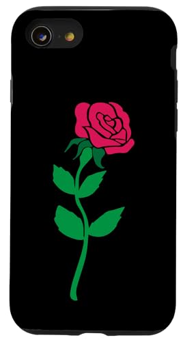 Ein Stiel von Rosen Blume Einfach Clipart Hülle für iPhone SE (2020) / 7 / 8 von Quinn Cafe