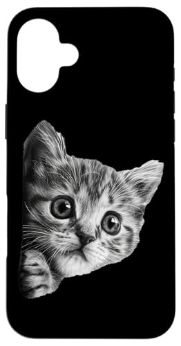 Peeking Grey Cat Hülle für iPhone 16 Plus von Quinn Cafe