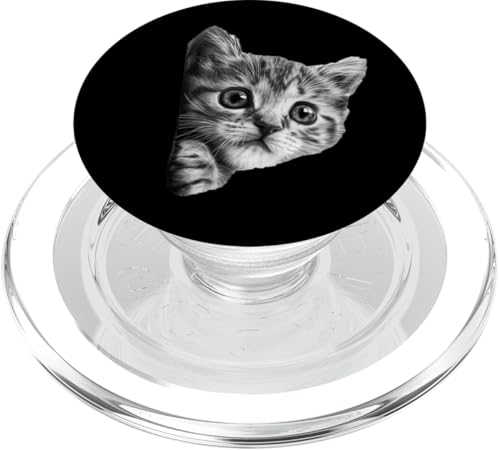 Peeking Grey Cat PopSockets PopGrip für MagSafe Peeking Grey Cat PopSockets PopGrip für MagSafe von Quinn Cafe