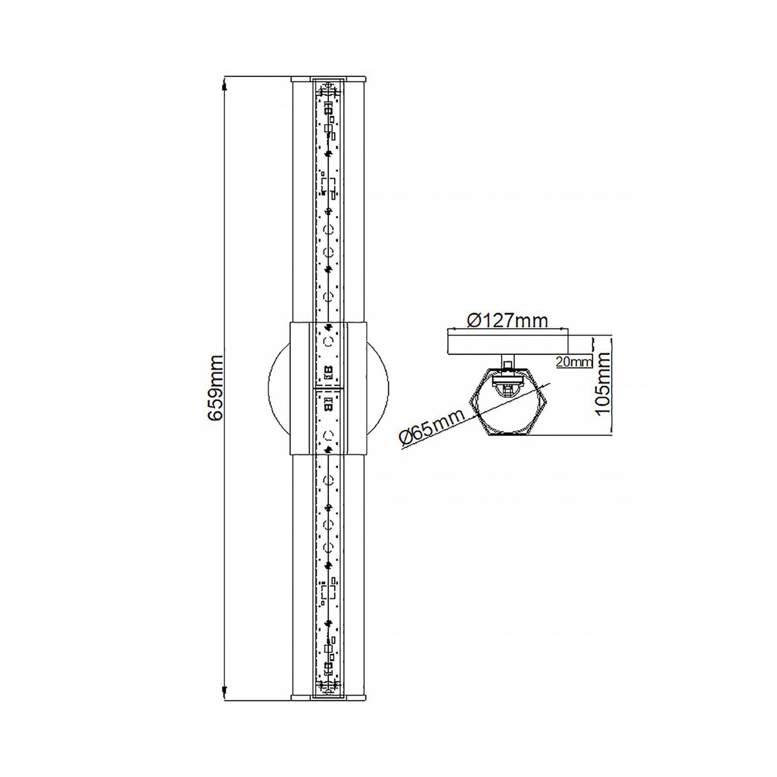 LED-Bad-Wandlampe Facet Dual, chrom, 2-flg., Breite 66 cm LED-Bad-Wandlampe Facet Dual, chrom, 2-flg., Breite 66 cm von Quintiesse