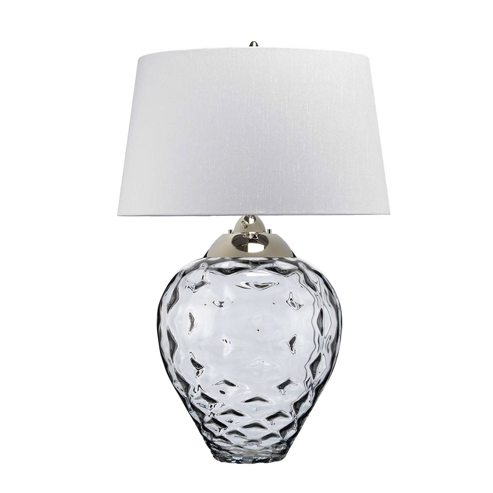Tischlampe Samara, Ø 51 cm, grau, Stoff, Glas, 2-flammig Tischlampe Samara, Ø 51 cm, grau, Stoff, Glas, 2-flammig von Quintiesse