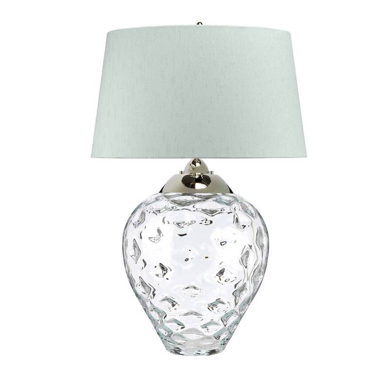 Tischlampe Samara, Ø 51 cm, klar, Stoff, Glas, 2-flammig von Quintiesse