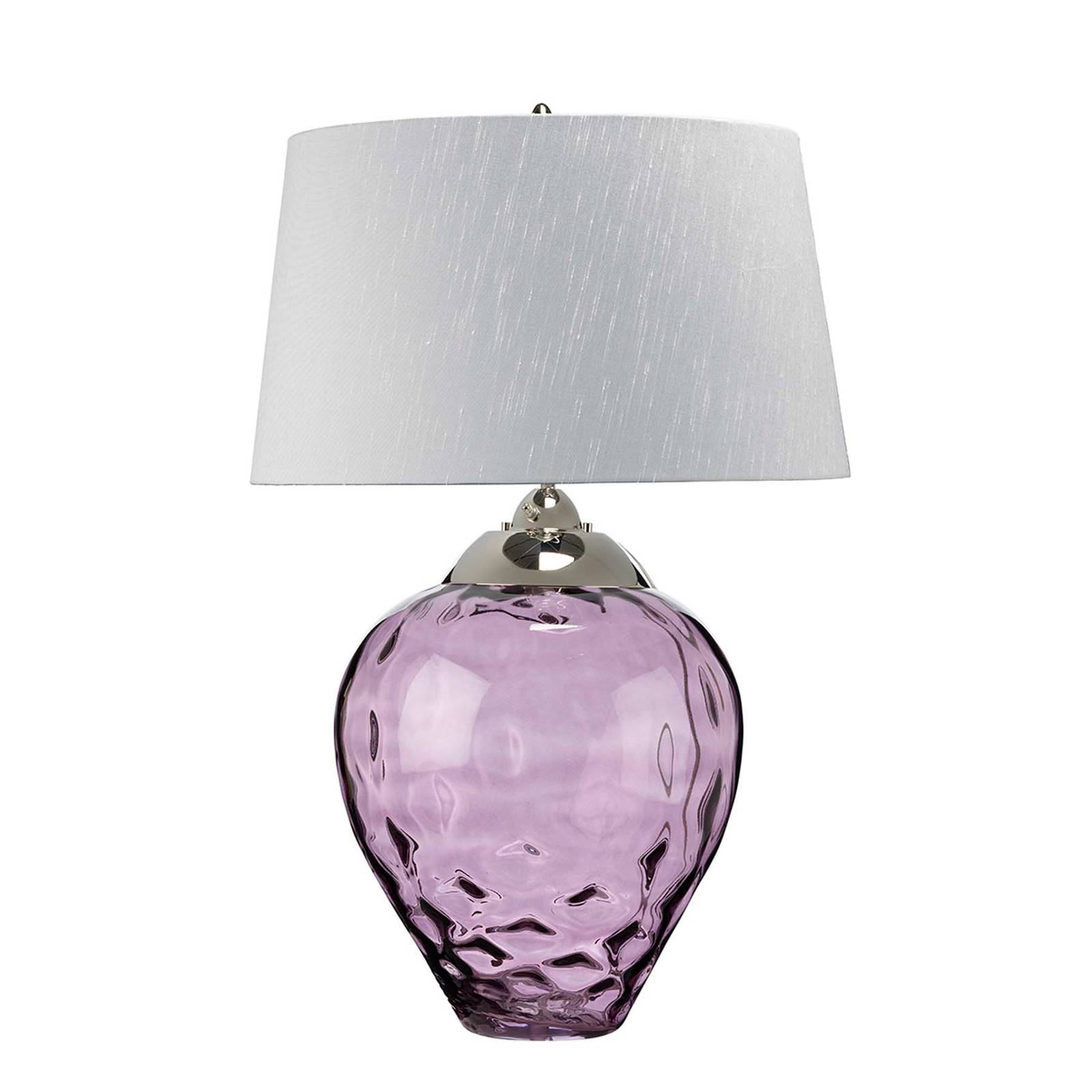 Tischlampe Samara, Ø 51 cm, pink, Stoff, Glas, 2-flammig von Quintiesse