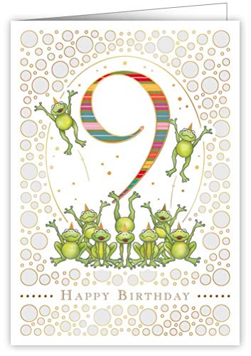 Geburtstagskarte "Happy Birthday", Alter 9 von Quire Collections