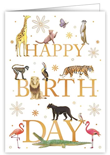 Karte Happy Birthday Animals von Quire Collections