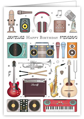 Karte Happy Birthday Musikinstrumente von Quire Collections