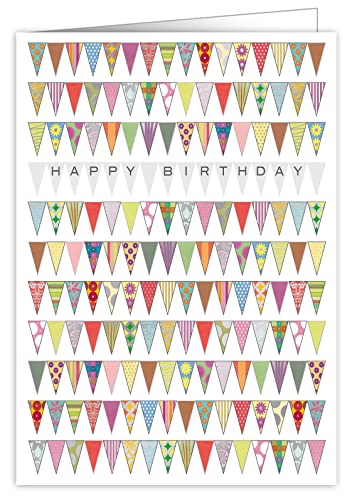 Karte XL Happy Birthday Girlanden von Quire Collections