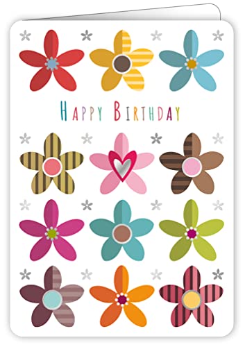 Quire Colorround Karte Happy Birthday Blumen von Quire Collections