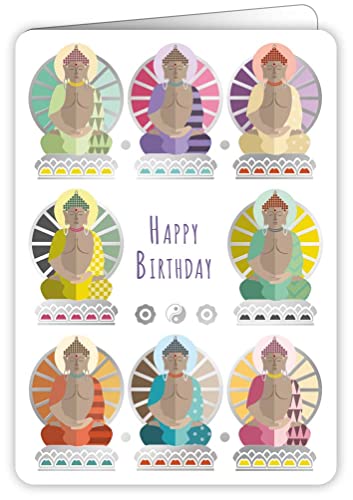 Quire Colourround Card Happy Birthday Buddha von Quire Collections