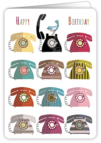 Quire Colourround Card Happy Birthday Phones von Quire Collections