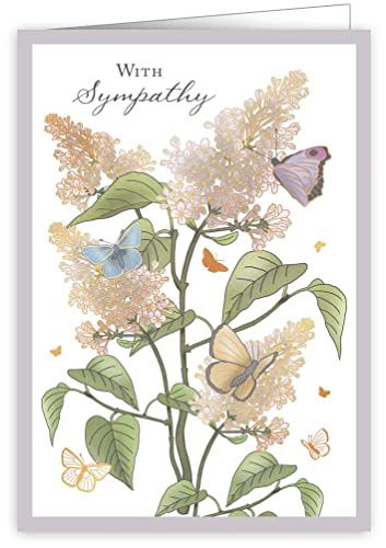 Quire Grußkarte mit Blumen- und Schmetterlingen, elfenbeinfarben/Weiß von Quire Collections