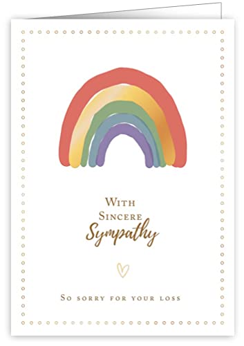 Quire Ivory White Card With Sincere Sympathy Rainbow von Quire Collections