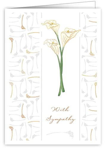 Quire Ivory White Card With Sympathy Lilies von Quire Collections