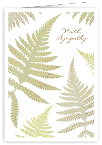 Quire Ivory White Card With Sympathy White Farns von Quire Collections