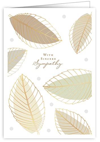 Quire Ivory White Card With Sympathy White Leaves von Quire Collections