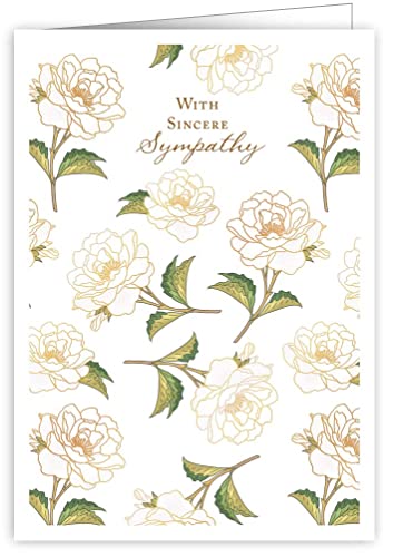 Quire Ivory White Card With Sympathy White Roses von Quire Collections