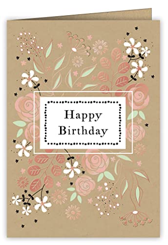 Quire Kupfer-Anhänger "Happy Birthday" Blumen von Quire Collections