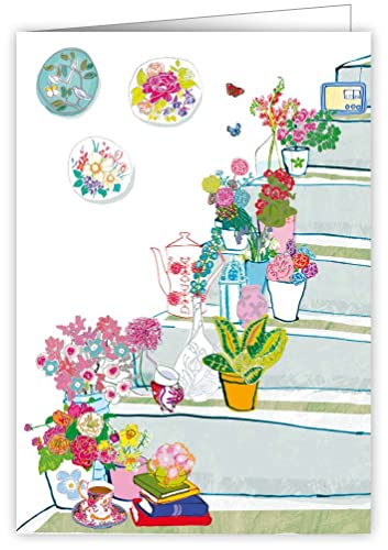 Quire Lemon Lou Karte Blumen auf Treppe von Quire Collections