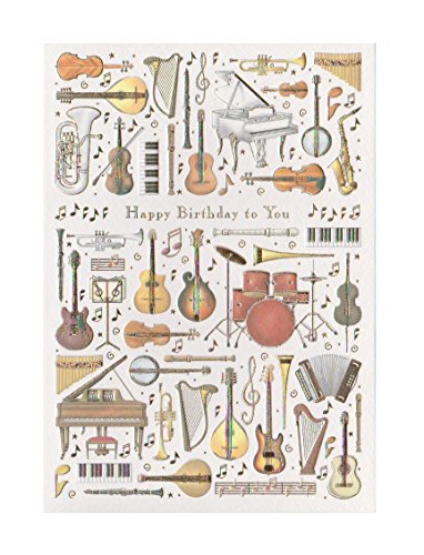Quire Mac Classic Karte Happy Birthday Musikinstrumente von Quire Collections