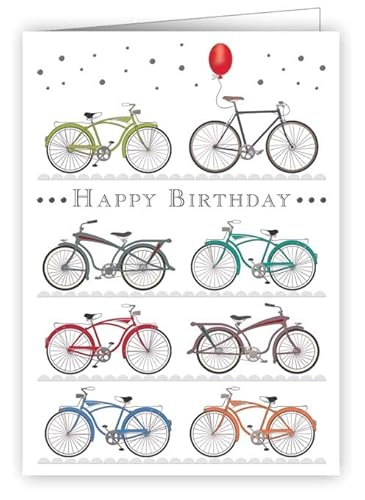 Quire Mini-Karte "Happy Birthday" Fahrräder von Quire Collections