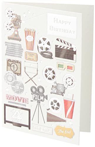 Quire Mini-Karte "Happy Birthday" Filmkamera-Symbole von Quire Collections