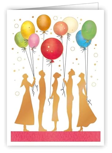 Quire Mini-Karte Personen mit Luftballons von Quire Collections