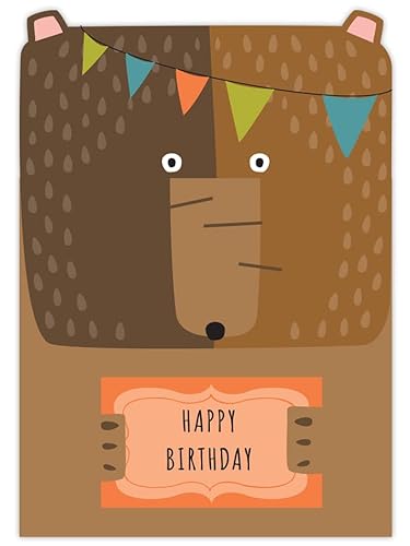 Quire Paper Statuen Karte Happy Birthday Brown Bear von Quire Collections