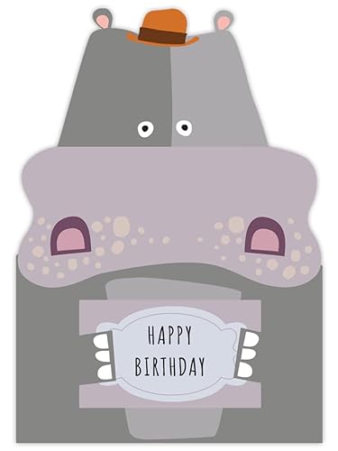 Quire Paper StatuesCard Happy Birthday Hippo von Quire Collections