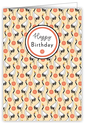 Quire Touch Of Neon Karte Happy Birthday Cranes von Quire Collections