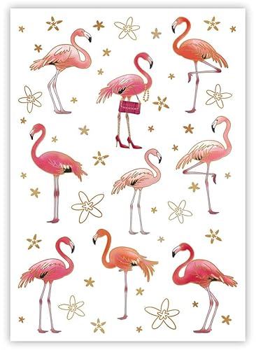 Postkarte mit rosa Flamingo-Motiv von Quire