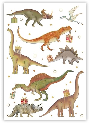 Quire Postkarte mit Dinosauriermotiv von Quire