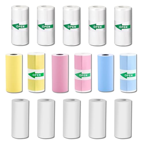 QUIRILITY | 16 Rollen Thermopapier Kinderkamera 57X25mm | Kamera Thermopapier für Mini Drucker & Sofortbildkamera | Thermodrucker Papier | Weiß, Farbig & Selbstklebend – Foto Rolle Kinderkamera QUIRILITY | 16 Rollen Thermopapier Kinderkamera 57X25mm | Kamera Thermopapier für Mini Drucker & Sofortbildkamera | Thermodrucker Papier | Weiß, Farbig & Selbstklebend – Foto Rolle Kinderkamera von Quirility