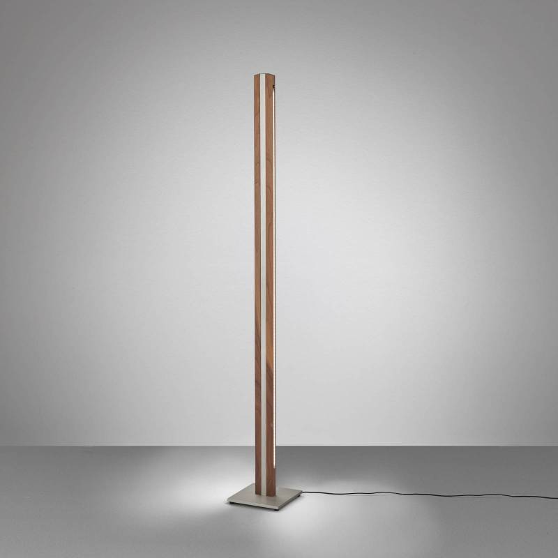 Quitani LED-Stehleuchte Elis, nussbaum/nickel von Quitani