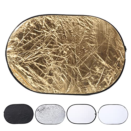 Qukaim 2 in 1 Licht Rund Fotografie Reflektor, 30cm Gold Silber Reflektor, 60x90cm 5 in 1 Reflektor mit Tragbarer Tasche für Outdoor Studio Fotografie Qukaim 2 in 1 Licht Rund Fotografie Reflektor, 30cm Gold Silber Reflektor, 60x90cm 5 in 1 Reflektor mit Tragbarer Tasche für Outdoor Studio Fotografie von Qukaim