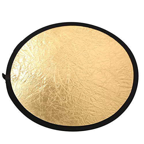 Qukaim 2-in-1 runder Lichtreflektor, Silber-Gold, tragbarer Mini-Fotografie-Reflektor, 110 cm, Fotostudio-Reflektor mit Tragetasche, Fotografie-Beleuchtungsreflektor Qukaim 2-in-1 runder Lichtreflektor, Silber-Gold, tragbarer Mini-Fotografie-Reflektor, 110 cm, Fotostudio-Reflektor mit Tragetasche, Fotografie-Beleuchtungsreflektor von Qukaim