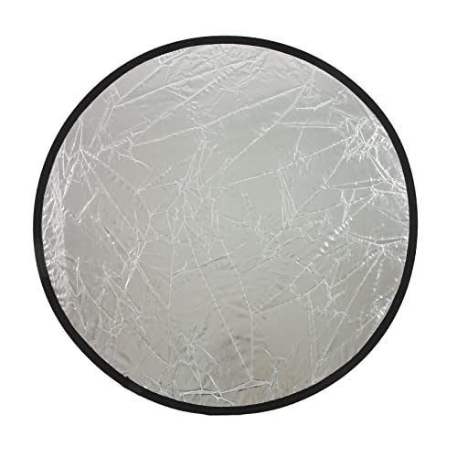 Qukaim 2-in-1 tragbarer Mini-Lichtreflektor für Fotografie, 110 cm, Fotografie-Reflektor, leicht, kompaktes Design, silberfarben / goldfarben von Qukaim
